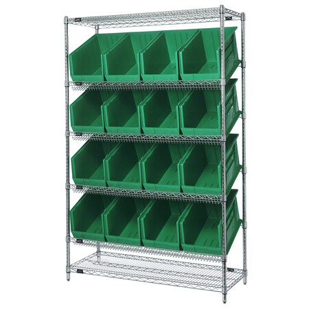 Quantum Storage Systems Slanted Shelf Carts - Stationary WRSL6-74-1848-260GN
